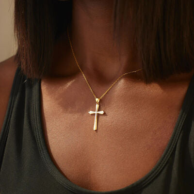 Collier pendentif croix en argent sterling 925