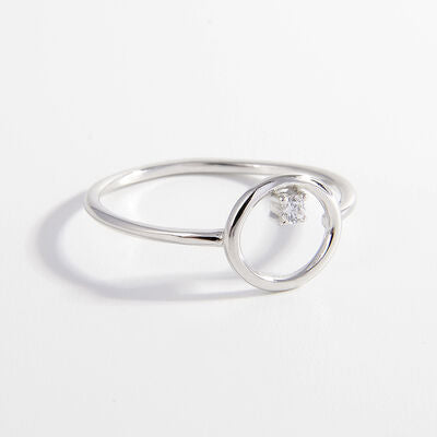 Bague en argent sterling 925 avec cercle de zircon