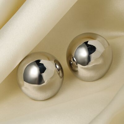 Boucles d'oreilles boule en acier inoxydable