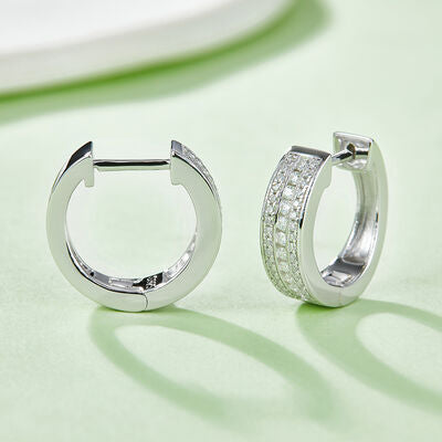 Boucles d'oreilles Huggie en argent sterling 925 Moissanite