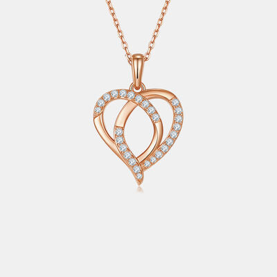 Collar con forma de corazón de plata de ley 925 con moissanita