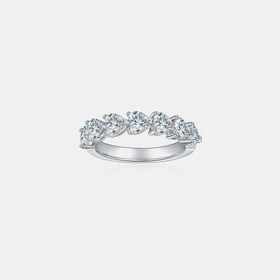 Anillo de corazón de moissanita de plata de ley 925 de 2,1 quilates