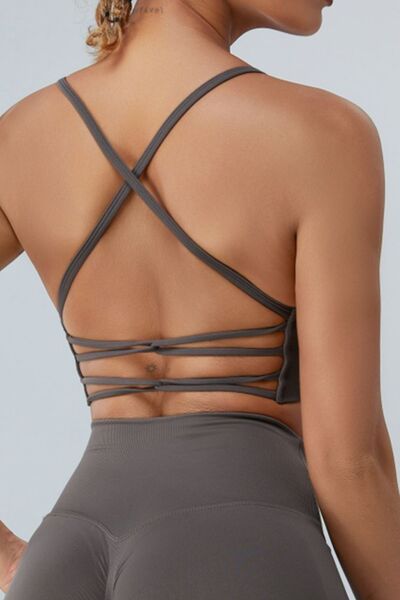 Soutien-gorge actif à bretelles fines croisées