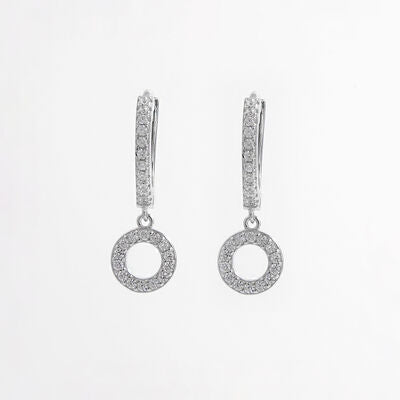 Boucles d'oreilles créoles en argent sterling 925 incrustées de zircons