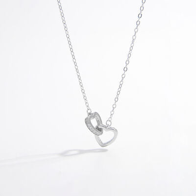 Collier coeur en argent sterling 925 incrusté de zircons