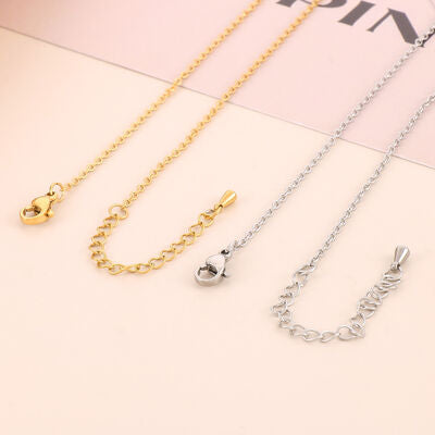 Pendant Rhinestone Stainless Steel Necklace