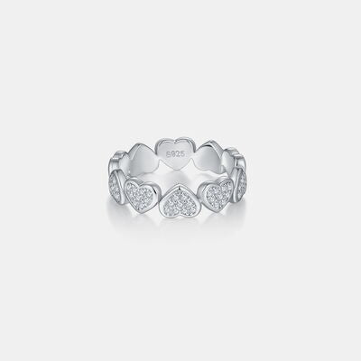 Bague en forme de coeur en argent sterling 925 Moissanite