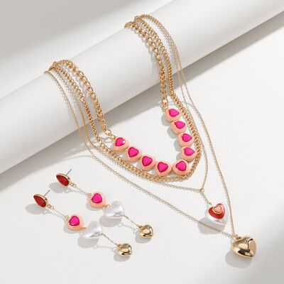 Heart Alloy Dangle Earrings