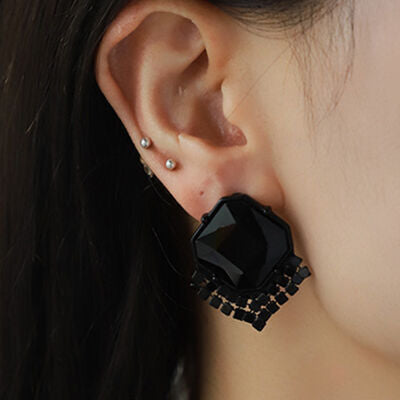 Geometric Zircon Alloy Earrings