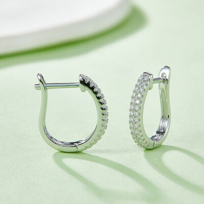 Boucles d'oreilles Huggie en argent sterling 925 Moissanite