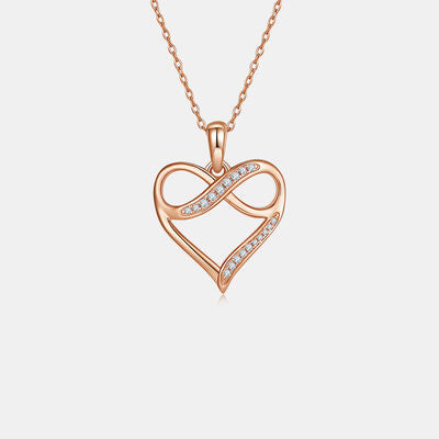 Collar de corazón de plata de ley 925 con moissanita