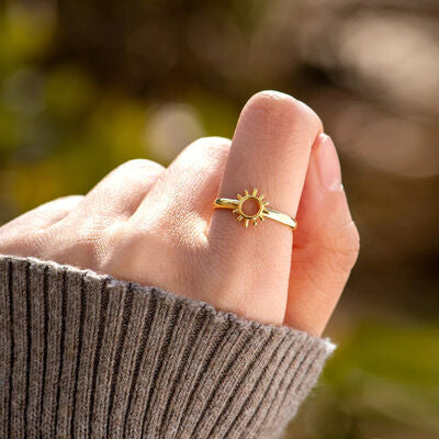 Anillo Chapado En Oro De 18 Quilates Con Forma De Sol