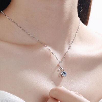 Collier en argent sterling 925 moissanite 2 carats