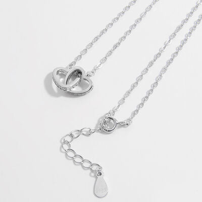 Collier coeur en argent sterling 925 incrusté de zircons