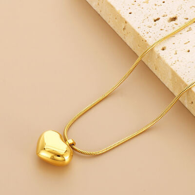 Collier pendentif coeur en acier inoxydable